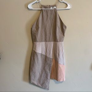 Asymmetrical Rare London faux suede dress